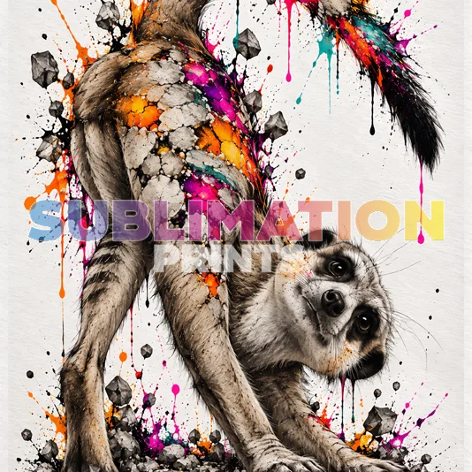 African Palette Meerkat decoupage print icon featuring a contemporary mixed-media meerkat artwork with vivid paint-splash colour