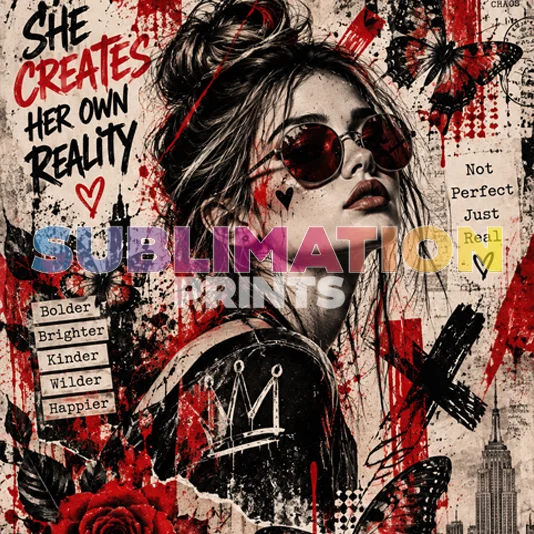 Trash Polka 2 decoupage print - she creates her own reality collage art