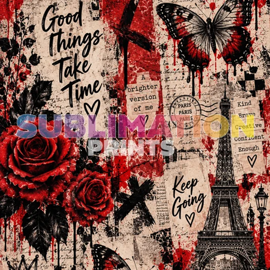 Trash Polka 5 decoupage print - Paris grunge collage pattern