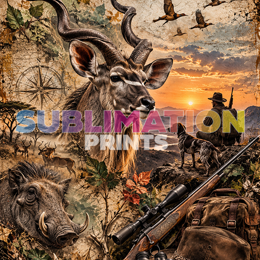 Hunting decoupage print